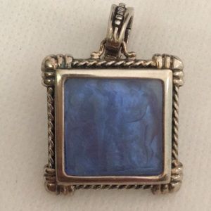 TAGLIAMONTE 925 BLUE VENETIAN GLASS PENDANT CHARM